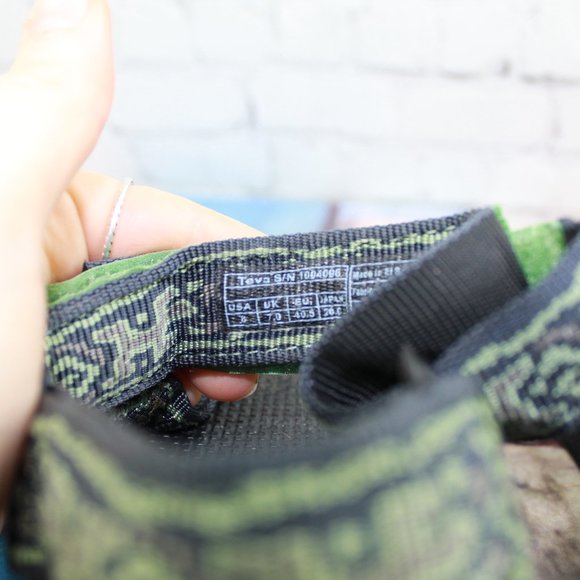 Teva Green Printed Nylon Ankle Strap Sport Outdoor Sandals Size US 8 - Picture 7 of 9